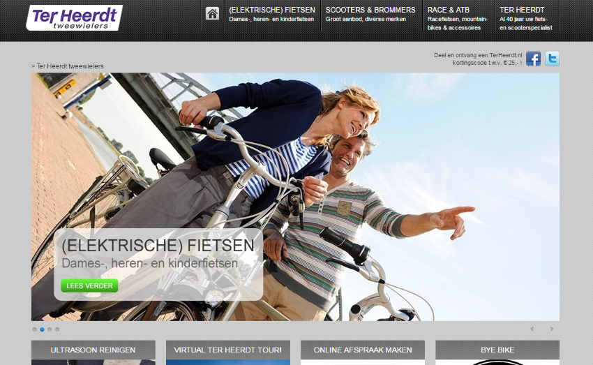 Website met webshop voor Ter Heerdt Tweewielers