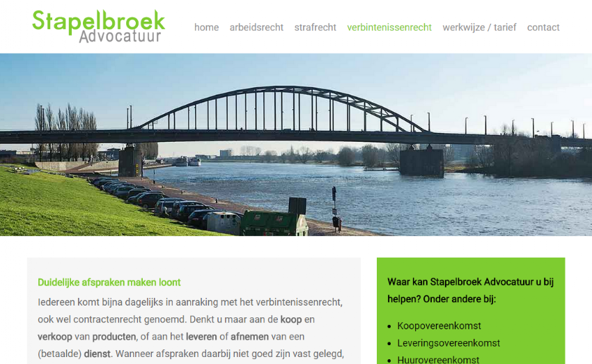 Logo, corporate identity and website for Stapelbroek Advocatuur.