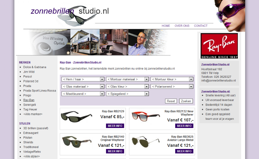 Nieuwe webshop met social media integratie ZonnebrillenStudio.nl