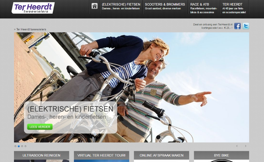 Website with webshop for Ter Heerdt Tweewielers