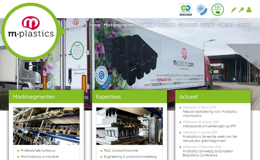 Nieuwe website voor M-plastics