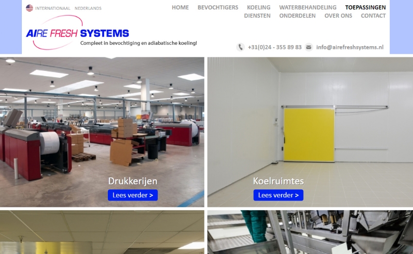 Nieuwe website voor Aire Fresh Systems