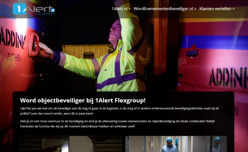 Social media campagne voor werving beveiligers voor 1Alert Flexgroup